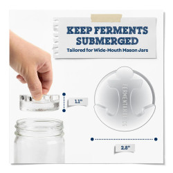 Glass Fermentation Weights For Wide Mouth Mason Jar (4 Pack)