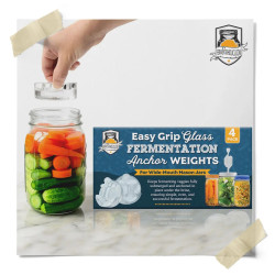 Glass Fermentation Weights For Wide Mouth Mason Jar (4 Pack)