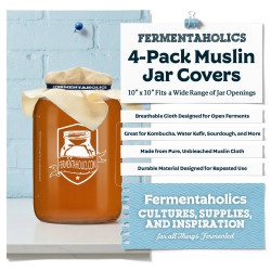 Unbleached Muslin Kombucha Covers (4 Pack)