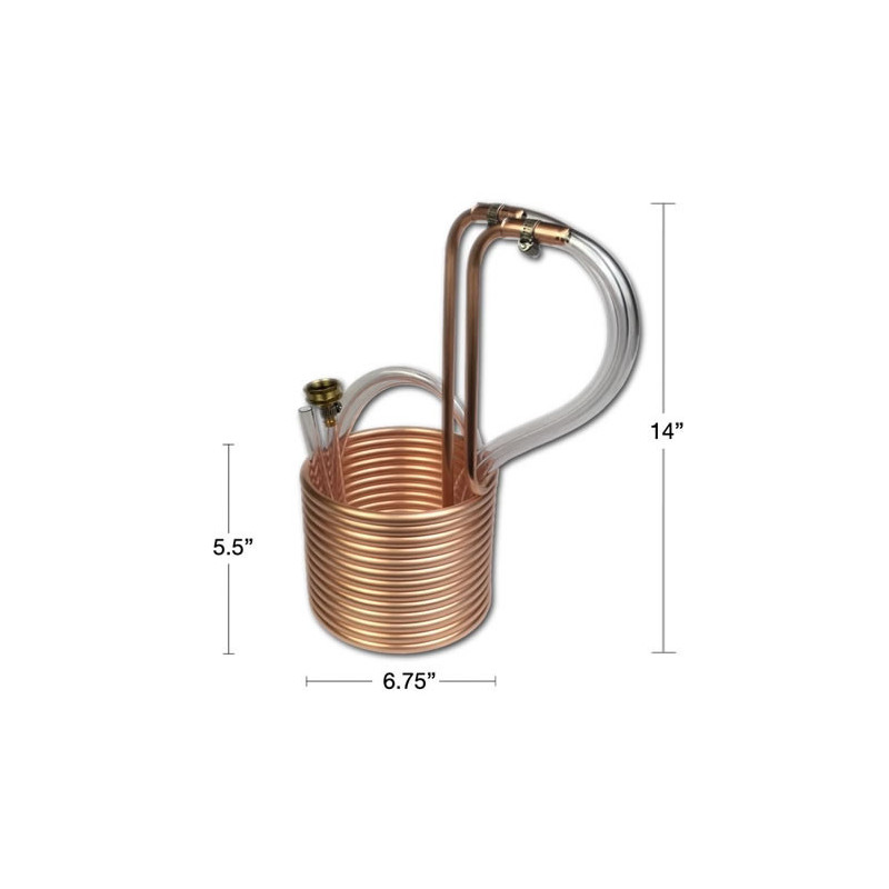 Copper Wort Chiller - 25 Ft W/ Vinyl Tubing