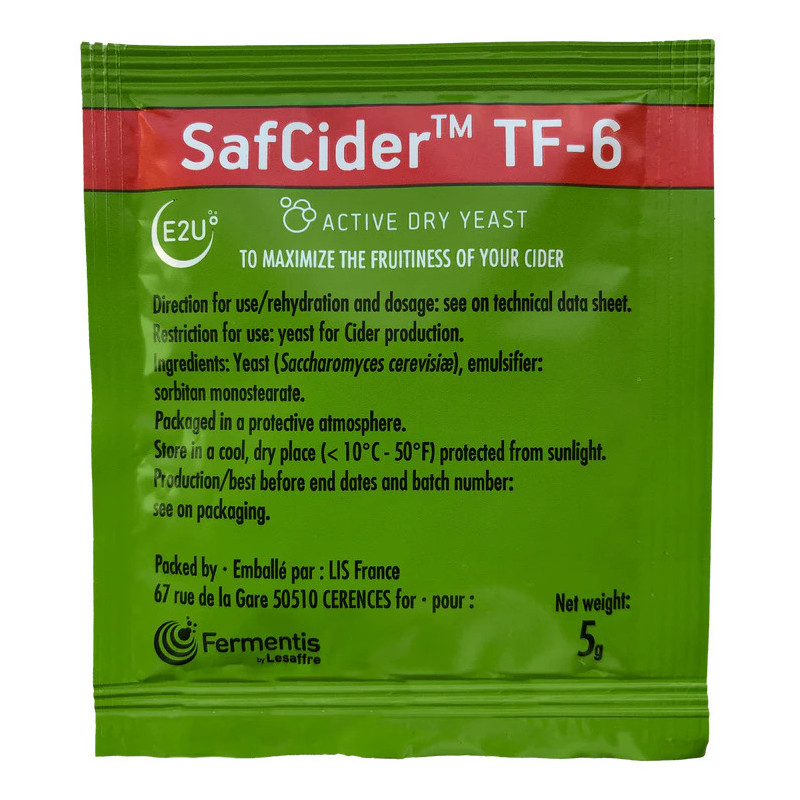 Fermentis SafCider TF-6 Cider Yeast 5 g