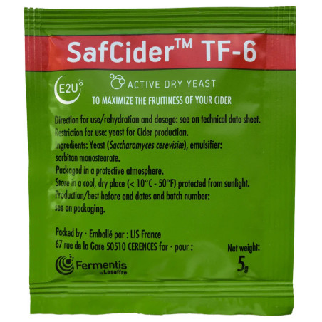 Fermentis SafCider TF-6 Cider Yeast 5 g