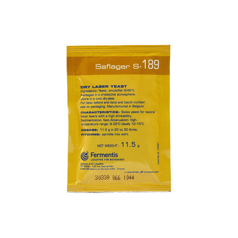 Fermentis SafLager S-189 Lager Yeast 11.5 g Fermentis SafLager S-189 Lager Yeast 11.5 g