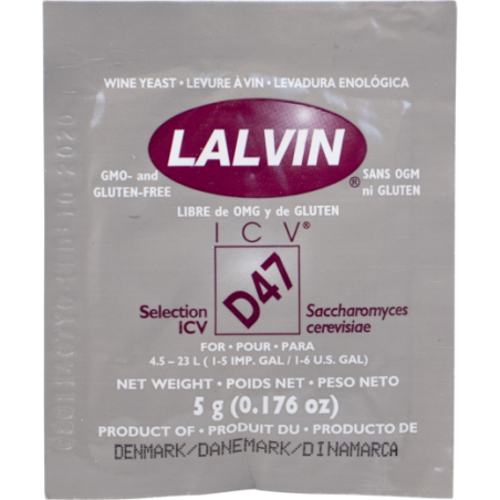 ICV D47 Lalvin Active Freeze- Dried Wine Yeast