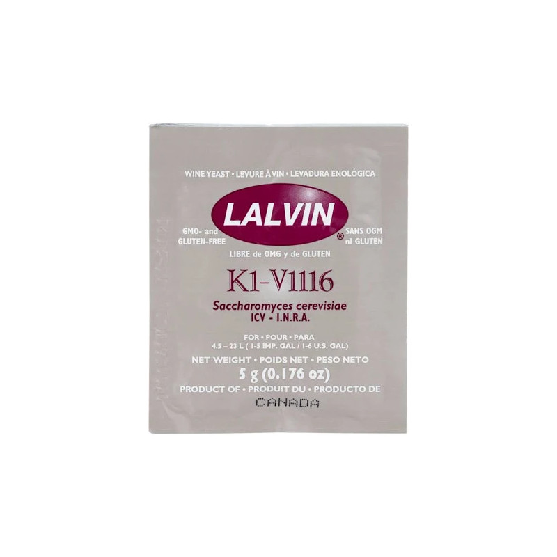 K1V-1116 Lalvin Active Freeze- Dried Wine Yeast K1V-1116 Lalvin Active Freeze- Dried Wine Yeast