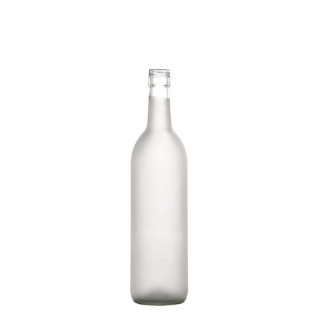 750 mL Flint/Frosted Claret/Bordeaux Wine Bottles Flat Bottom - Case of 12