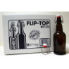 16 Oz Amber Flip-Top Bottles With Caps Included, 12/Case
