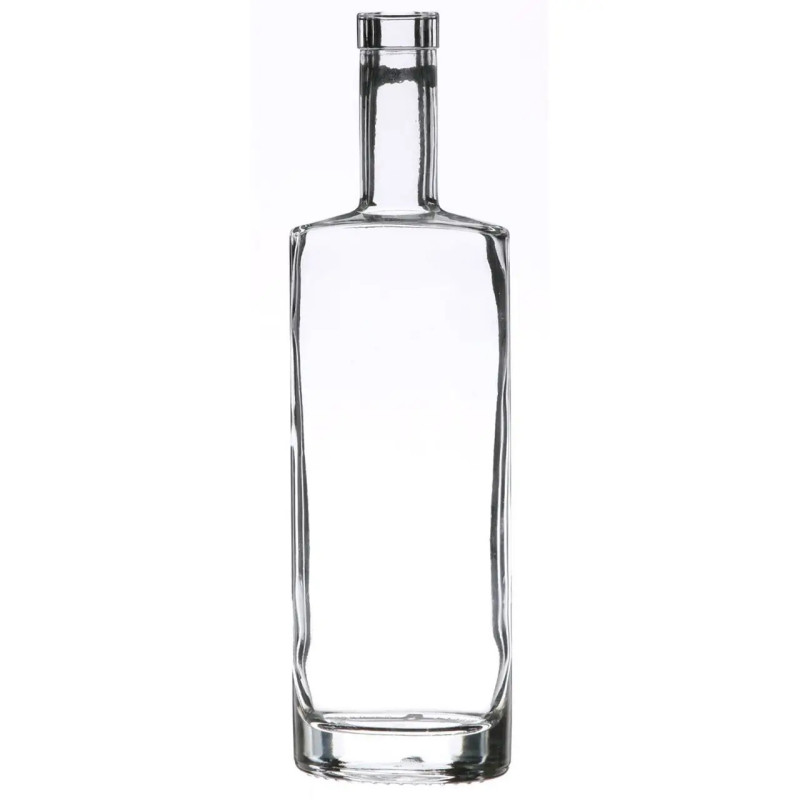 750 ml Clear Glass St. Louis Oval Liquor Bottle 21.5 mm Bar Top Neck Finish