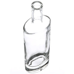 750 ml Clear Glass St. Louis Oval Liquor Bottle 21.5 mm Bar Top Neck Finish