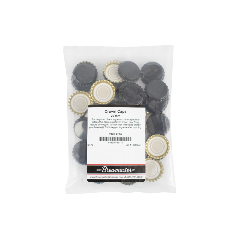 Black Oxygen Barrier Bottle Caps | 29mm | Magnum Champagne Bottle Crown Caps Black Oxygen Barrier Bottle Caps | 29mm | Magnum Champagne Bottle Crown Caps