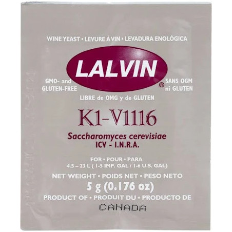 K1V-1116 Lalvin Active Freeze- Dried Wine Yeast