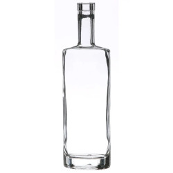 750 ml Clear Glass St. Louis Oval Liquor Bottle 21.5 mm Bar Top Neck Finish